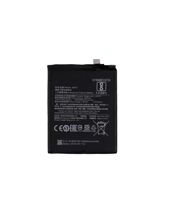 BATTERIA PER XIAOMI MI A2 LITE REDMI 6 PRO M1805D1SG 4000mAh BN47 PARI ORIGINALE