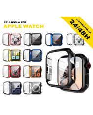 CUSTODIA COVER + PELLICOLA VETRO TEMPERATO PER APPLE WATCH 1 2 3 4 5 6 7 SE