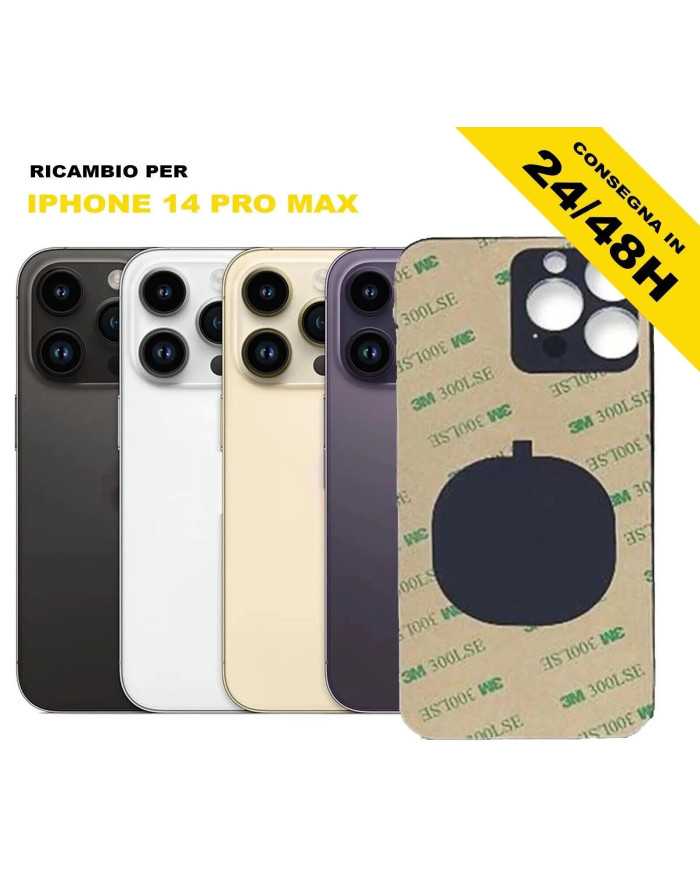 BACK COVER IPHONE 14 PRO MAX VETRO BIG HOLE POSTERIORE