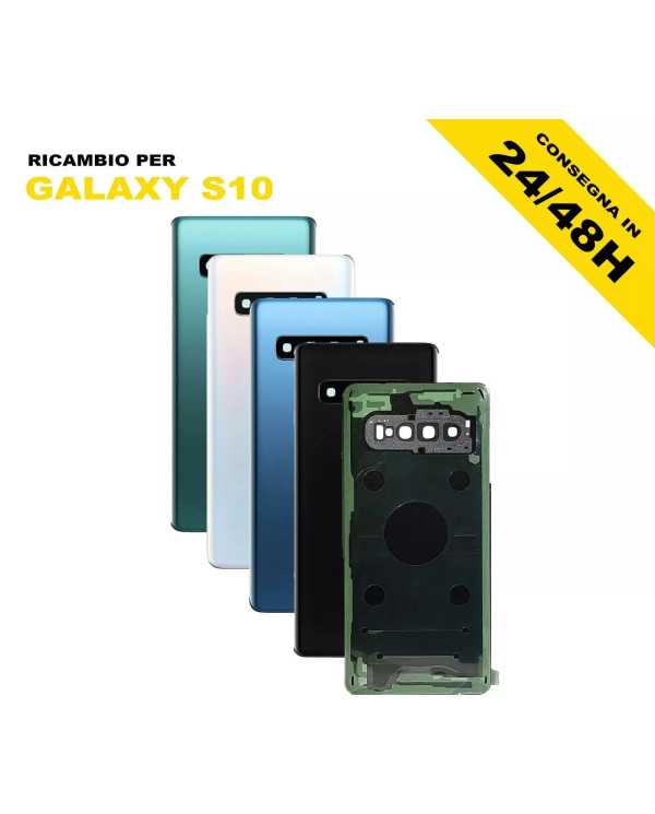 BACK COVER VETRO POSTERIORE SAMSUNG GALAXY S10 SM G973 COPRI BATTERIA