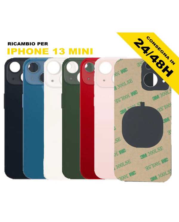 BACK COVER VETRO IPHONE 13 MINI SCOCCA POSTERIORE BIG HOLE