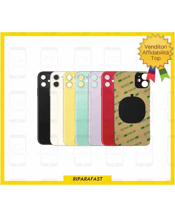 BACK COVER IPHONE 11 BIG HOLE FORO LARGO VETRO POSTERIORE