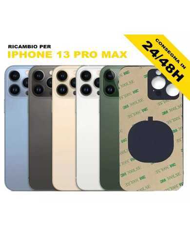 BACK COVER IPHONE 13 PRO MAX VETRO POSTERIORE SCOCCA BIG HOLE FORO LARGO