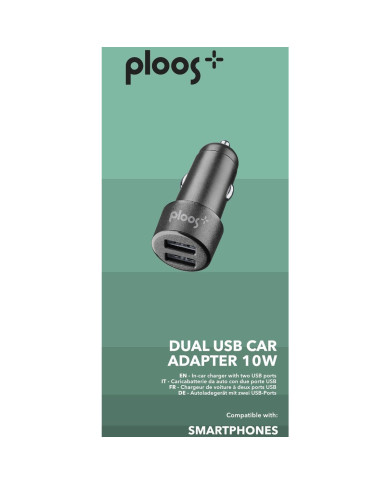 PLOOS - Adattatore Auto USB Doppio 2A Universale | Riparafast SRLS