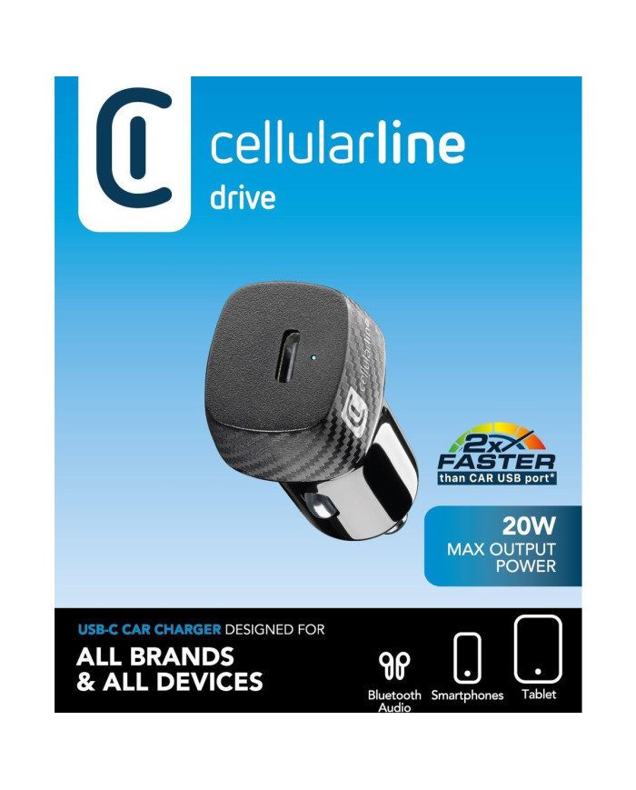 Caricabatteria Auto USB-C 20W Nero | Riparafast SRLS