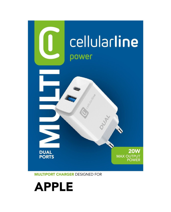 Caricabatteria Rete Dual Apple 20W Bianco | Riparafast SRLS