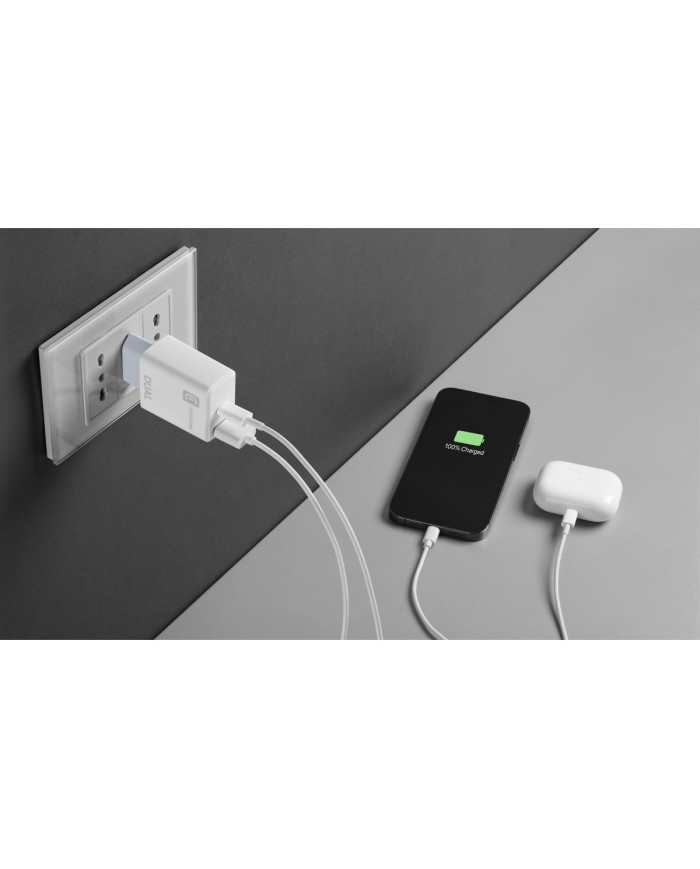 Caricabatteria Rete Dual Apple 20W Bianco | Riparafast SRLS