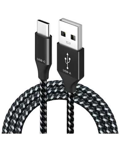 CAVO CAVETTO RICARICA USB C NYLON RINFORZATO RESISTENTE 1MT