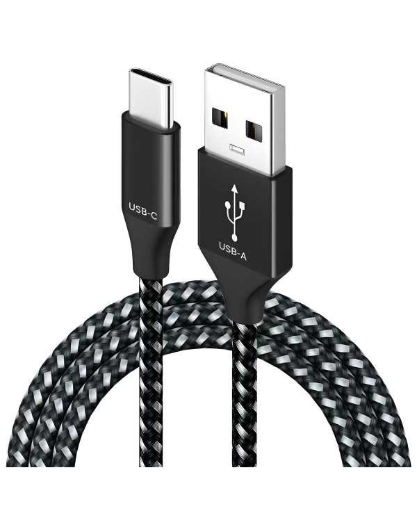 CAVO CAVETTO RICARICA USB C NYLON RINFORZATO RESISTENTE 1MT