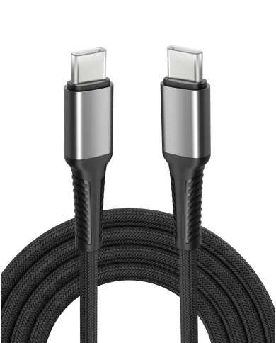 CAVETTO RICARICA USB C / USB C NYLON RINFORZATO RESISTENTE 1MT