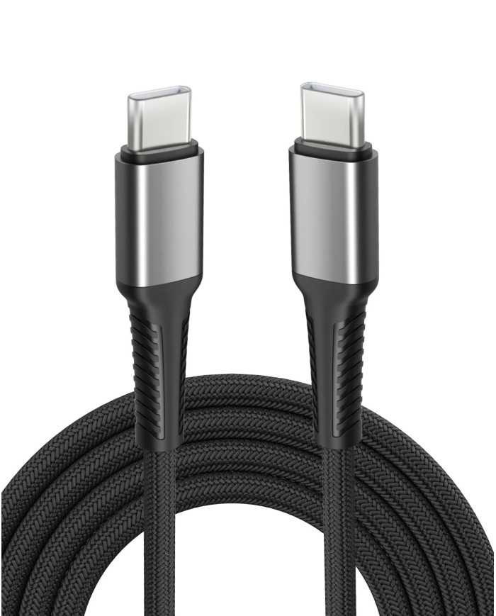CAVETTO RICARICA USB C / USB C NYLON RINFORZATO RESISTENTE 1MT