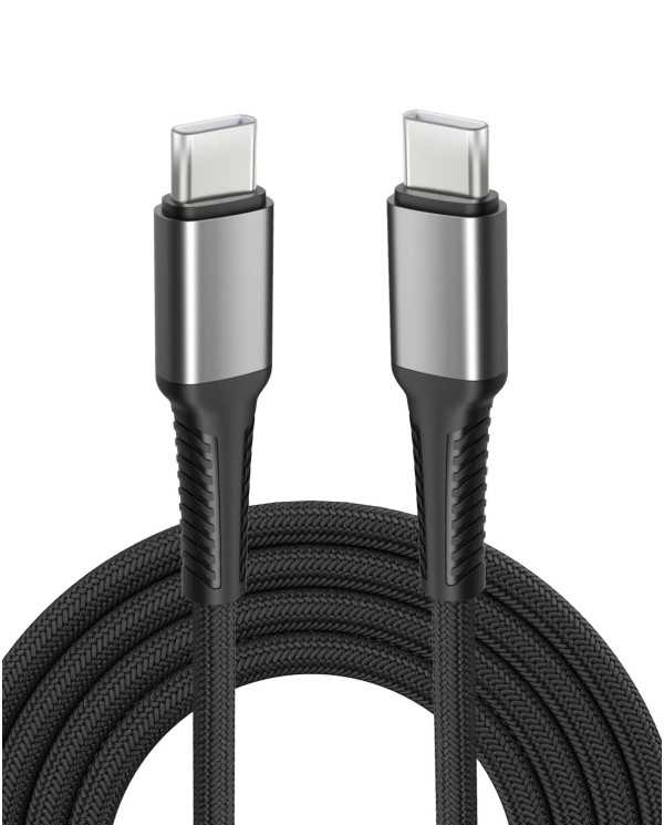 CAVETTO RICARICA USB C / USB C NYLON RINFORZATO RESISTENTE 1MT
