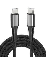 CAVETTO RICARICA USB C / USB C NYLON RINFORZATO RESISTENTE 1MT