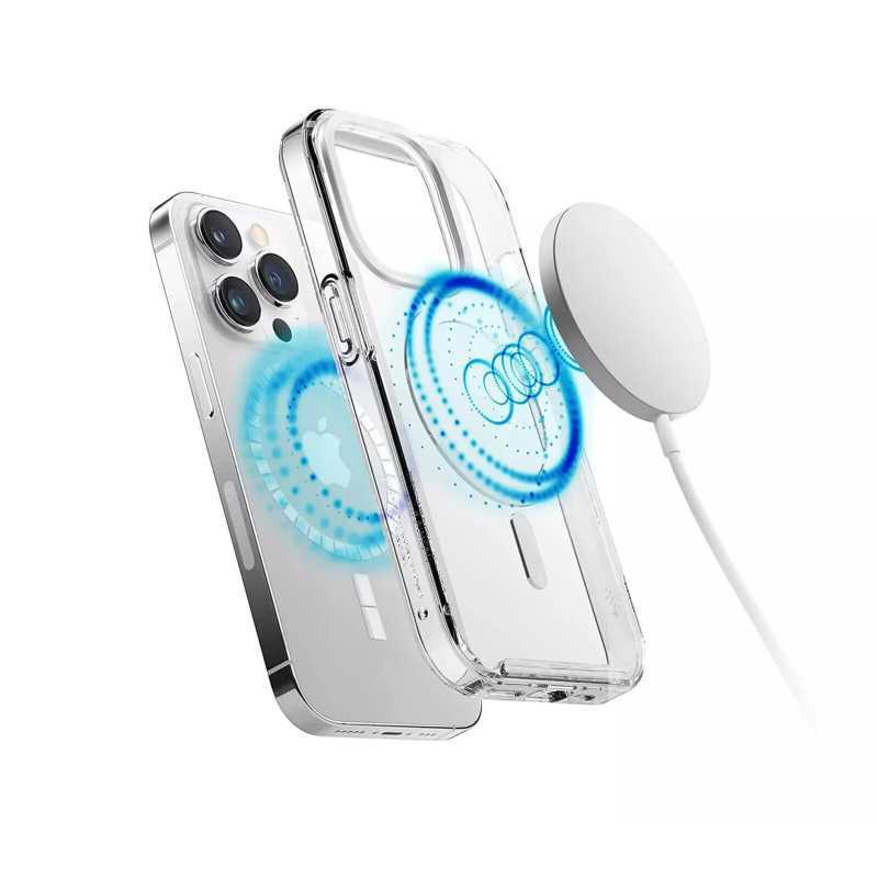 COVER MAGSAFE PER APPLE IPHONE 16 15 14 13 12 11 MINI PRO MAX PLUS TRASPARENTE
