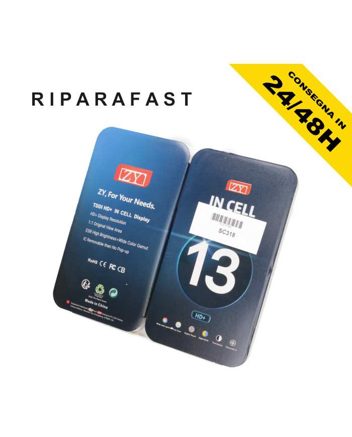 DISPLAY PER APPLE IPHONE 13 INCELL ZY TOUCH SCHERMO LCD VETRO  ORIGINALE