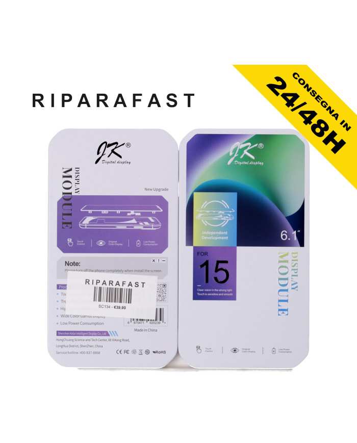 Display iPhone 15 LCD InCell JK Originale | Riparafast SRLS