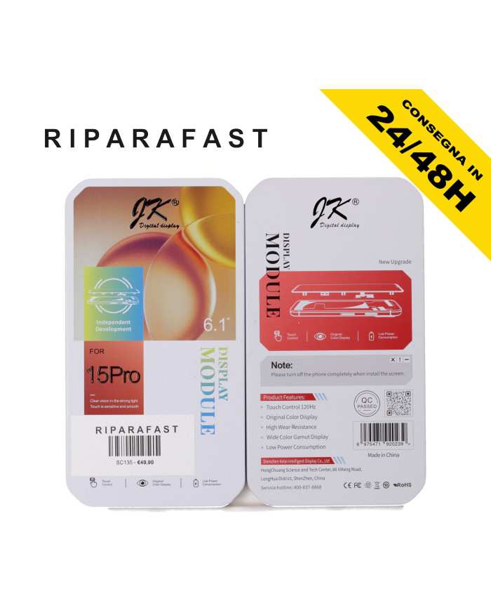Display iPhone 15 Pro LCD InCell JK Originale | Riparafast SRLS