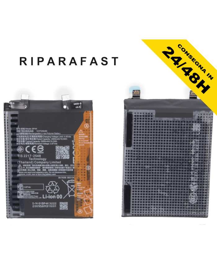 BATTERIA PER XIAOMI REDMI NOTE 12 PRO / NOTE 12T / POCO X5 PRO 5G BP4K PARI ORIGINALE